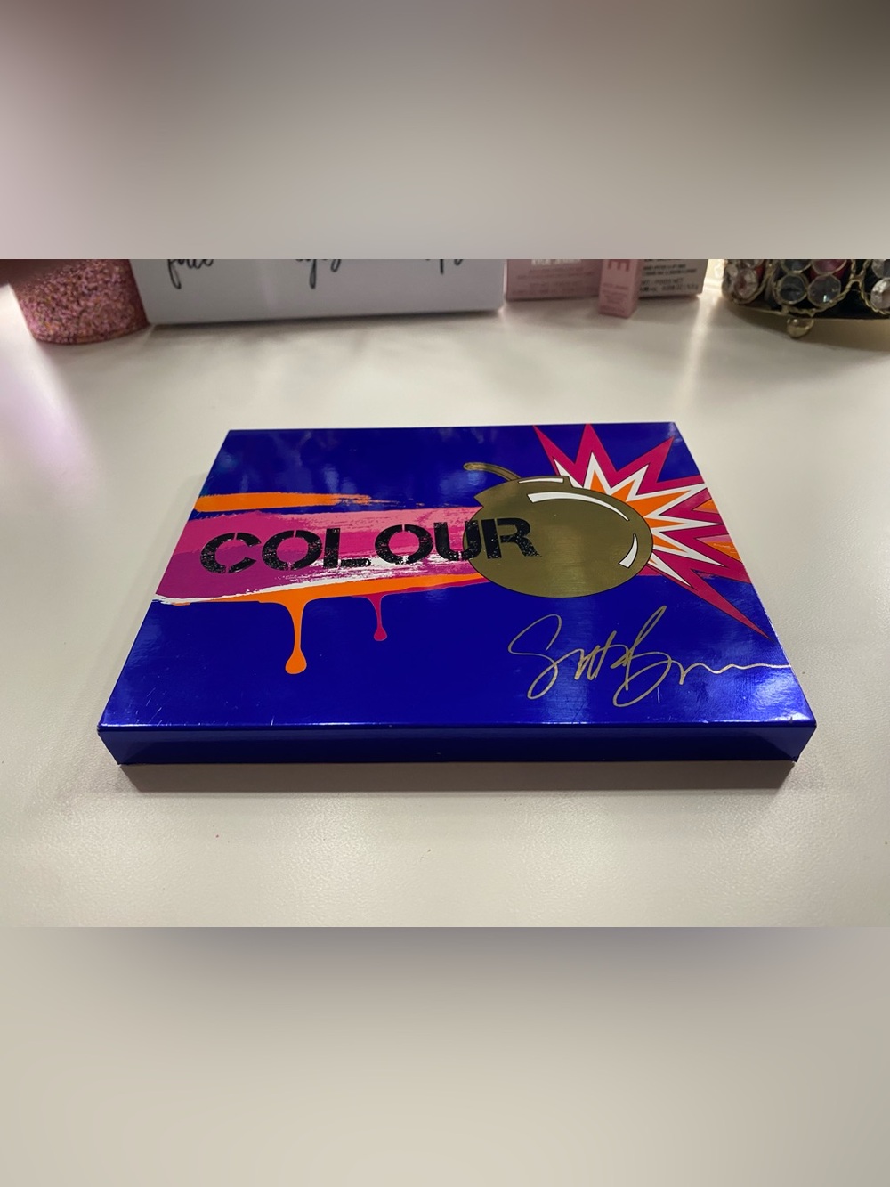 COLOUR Eyeshadow Palette — Bold Blue Packaging with Gold Accent